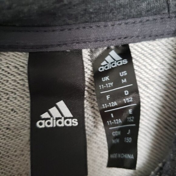 ADIDAS Hoodie Youth Medium (11-12) Sweatshirt Pullover  Grey with Gold … - Picture 5 of 10